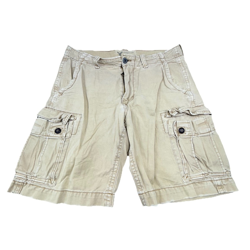 American Eagle‎ Mens 33 Beige Classic Length Cargo Shorts Casual